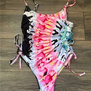 Colorful Tie-Dye Kids Swimsuit